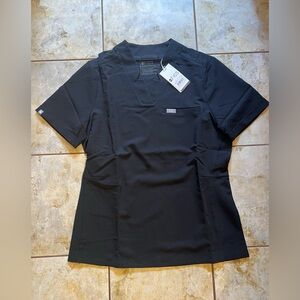 Figs Siaya Slim Scrub Top- Black/Medium